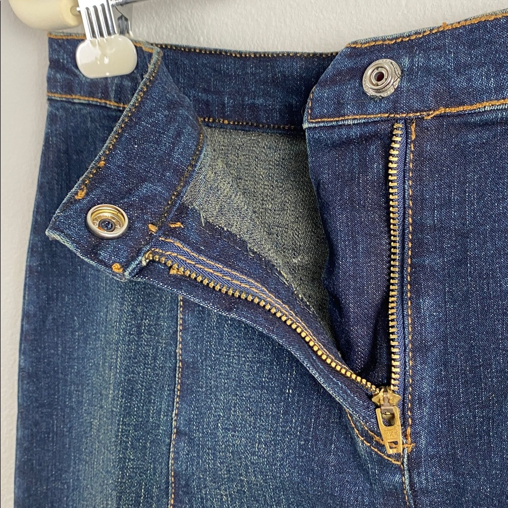 Windsor Stretch Denim Skirt | Back Slit | Dark Blue Wash - Picture 12 of 15